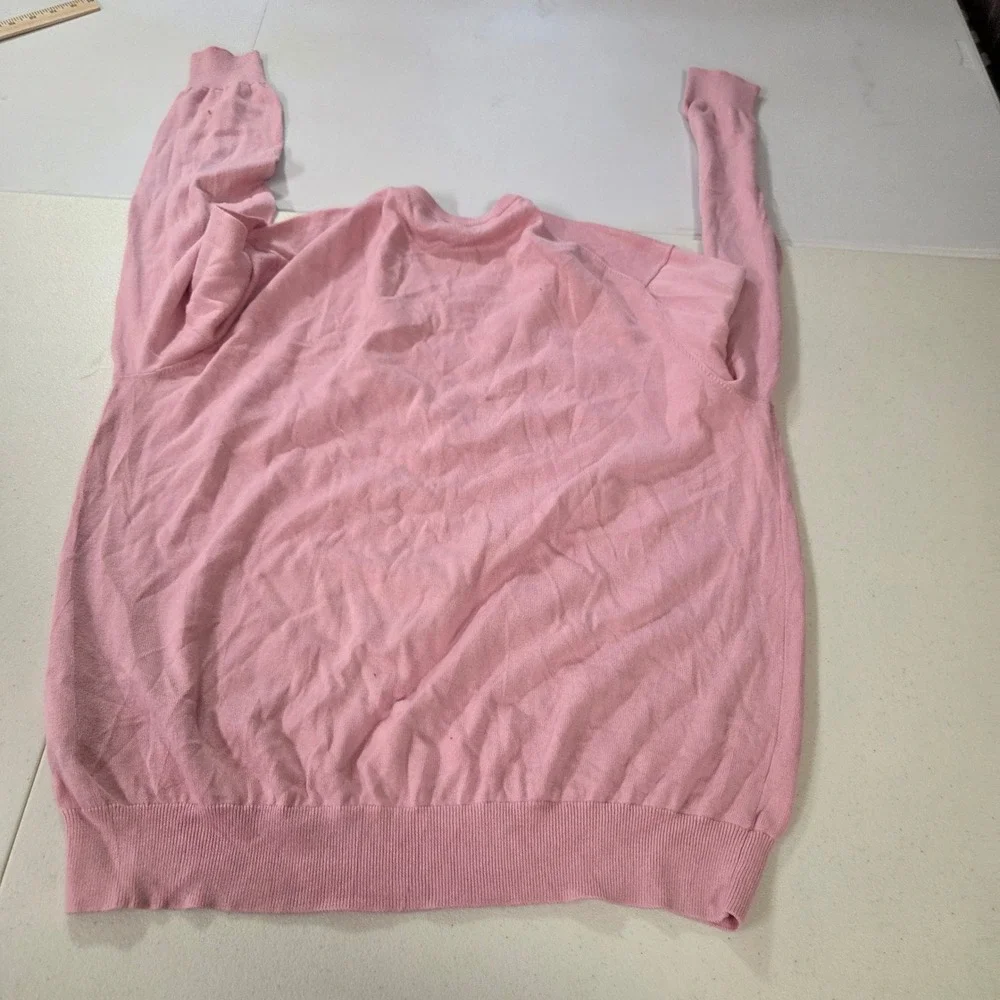Polo Ralph Lauren Pink Pima Cotton V-Neck Sweater Mens XL Long Sleeve Pony Logo